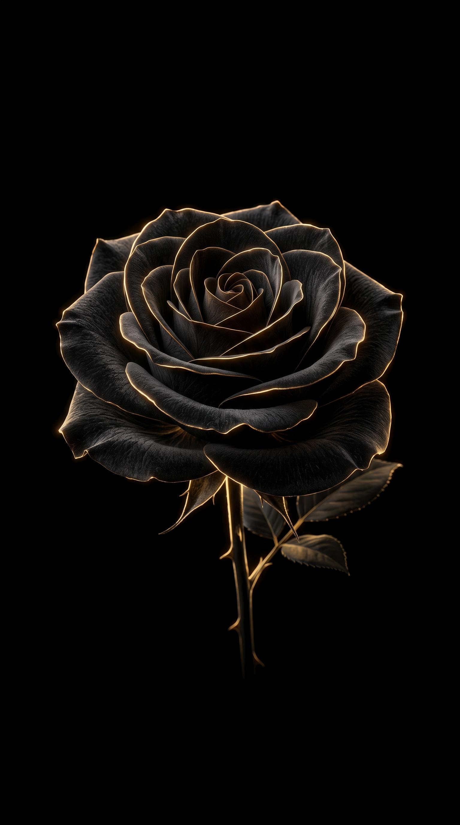 Black Rose Emerging From Darkness